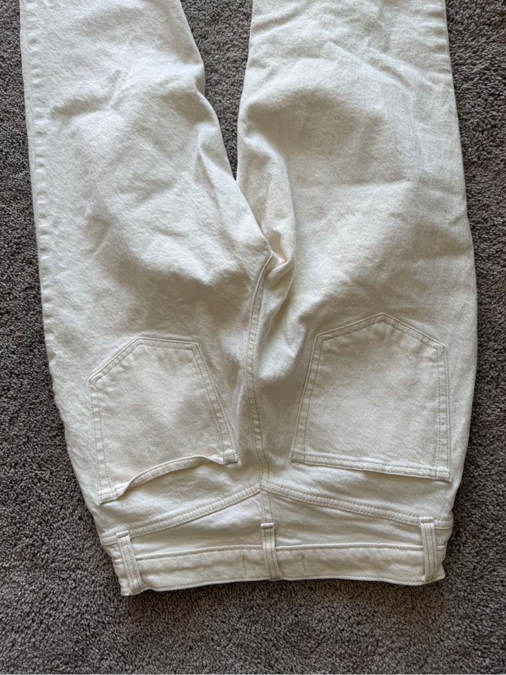 Abercrombie 90s straight ultra high rise split hem Off-White Jeans curve love - Picture 15 of 16